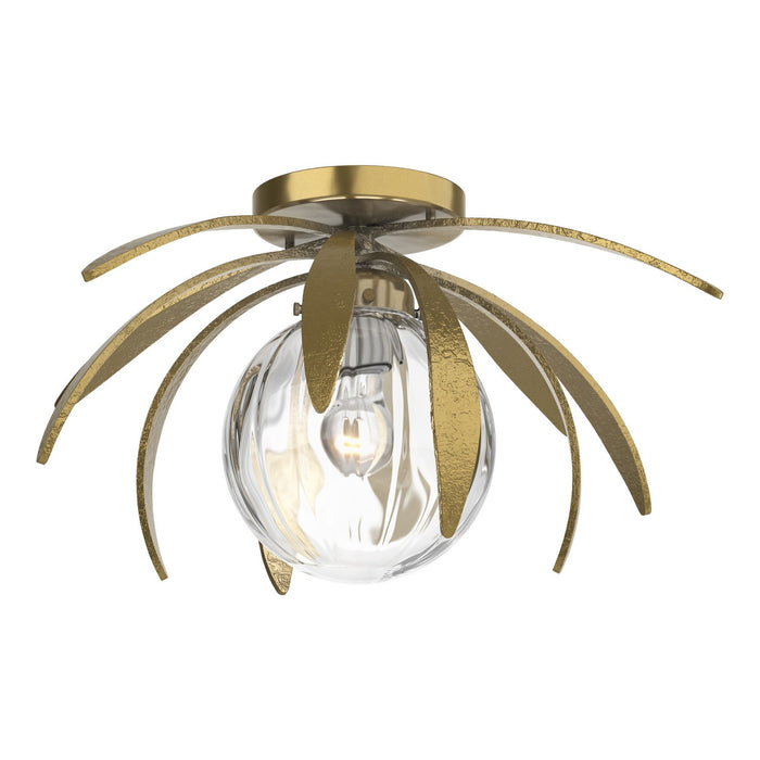 Hubbardton Forge 124350-SKT-86-LL0631 One Light Flush Mount, Modern Brass