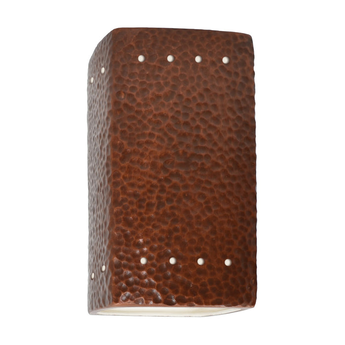 Justice Designs CER-0925W-HMCP-LED1-1000 LED Lantern, Hammered Copper