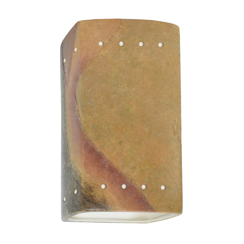Justice Designs CER-0925W-SLHY Lantern, Harvest Yellow Slate