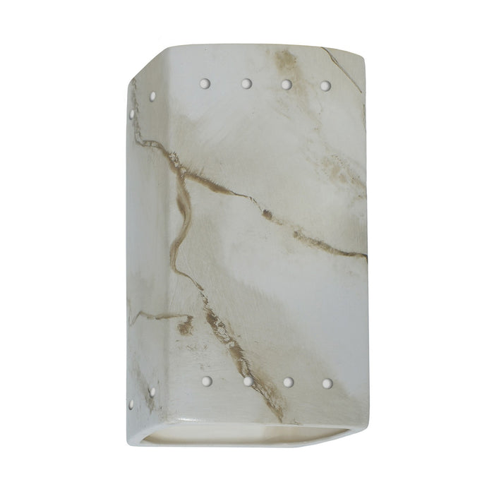 Justice Designs CER-0925W-STOC-LED1-1000 LED Lantern, Carrara Marble