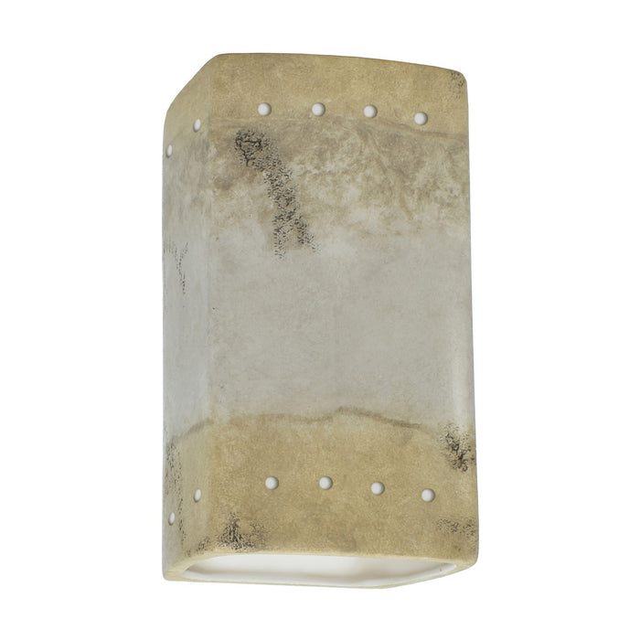 Justice Designs CER-0925W-TRAG-LED1-1000 LED Lantern, Greco Travertine