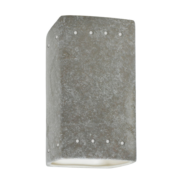 Justice Designs CER-0925W-TRAM Lantern, Mocha Travertine