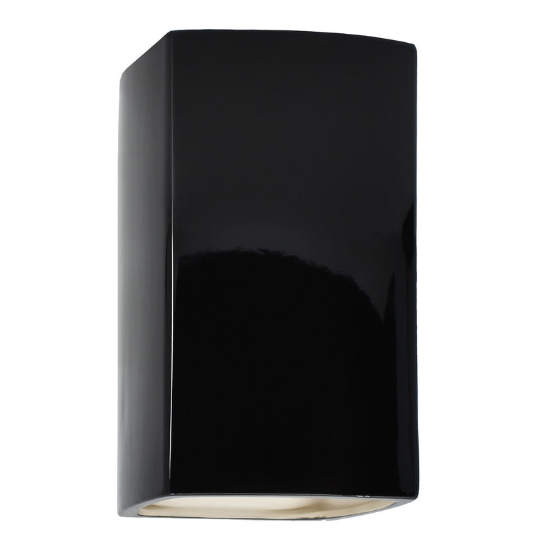 Justice Designs CER-0950W-BLK-LED1-1000 LED Lantern, Gloss Black