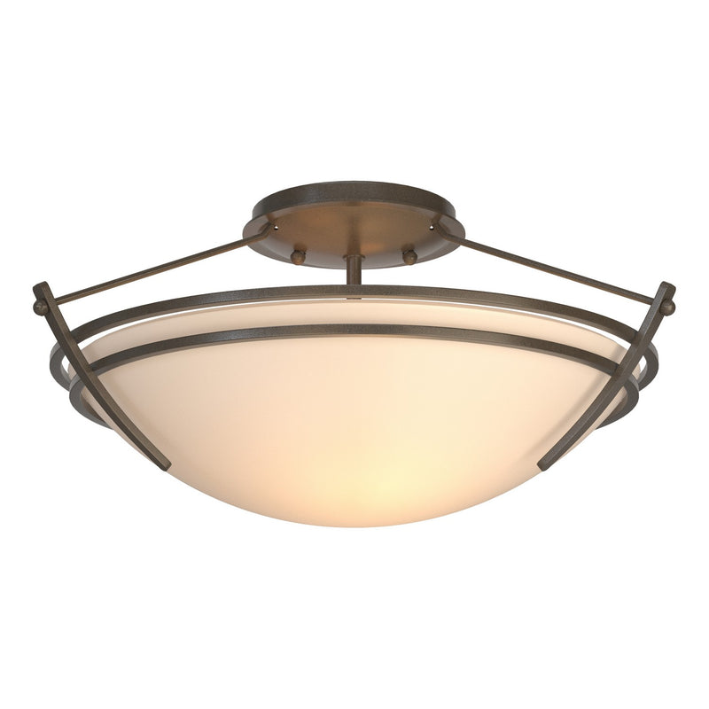 Hubbardton Forge 124412-SKT-07-GG0047 Two Light Semi-Flush Mount, Dark Smoke
