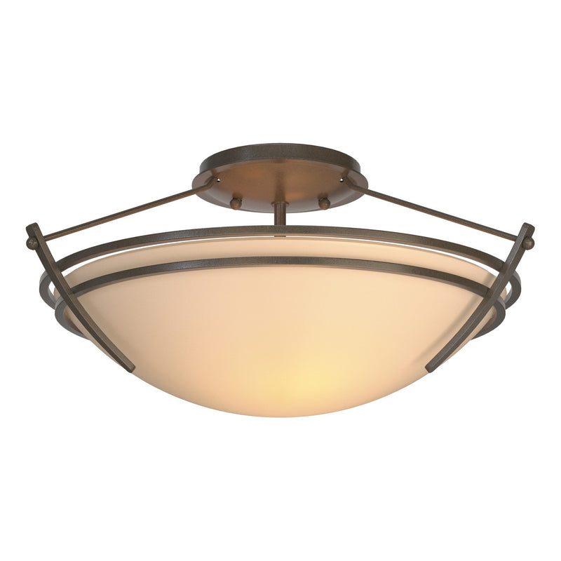 Hubbardton Forge 124412-SKT-07-SS0047 Two Light Semi-Flush Mount, Dark Smoke