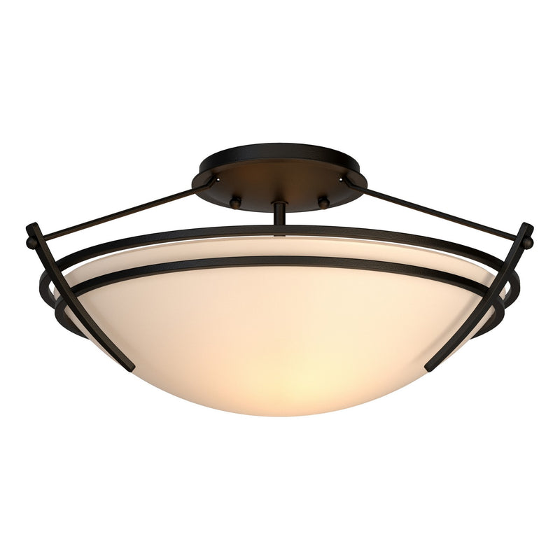 Hubbardton Forge 124412-SKT-10-GG0047 Two Light Semi-Flush Mount, Black