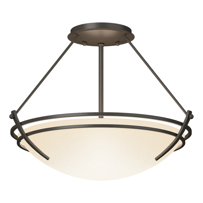 Hubbardton Forge 124422-SKT-07-GG0047 Two Light Semi-Flush Mount, Dark Smoke