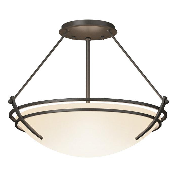 Hubbardton Forge 124422-SKT-07-GG0047 Two Light Semi-Flush Mount, Dark Smoke
