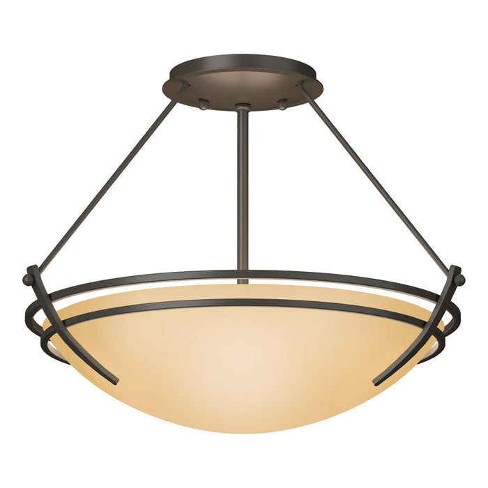 Hubbardton Forge 124422-SKT-07-SS0047 Two Light Semi-Flush Mount, Dark Smoke
