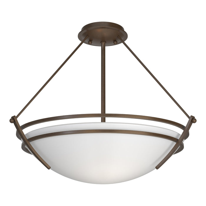 Hubbardton Forge 124432-SKT-05-GG0020 Three Light Semi-Flush Mount, Bronze