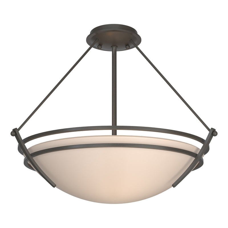 Hubbardton Forge 124432-SKT-07-SS0020 Three Light Semi-Flush Mount, Dark Smoke