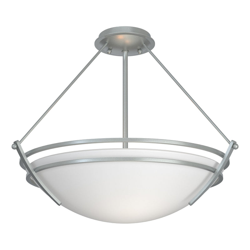 Hubbardton Forge 124432-SKT-82-GG0020 Three Light Semi-Flush Mount, Vintage Platinum