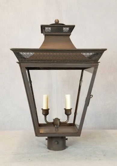 Genie House 42512DCC Two Light Post Mount, Dark Copper