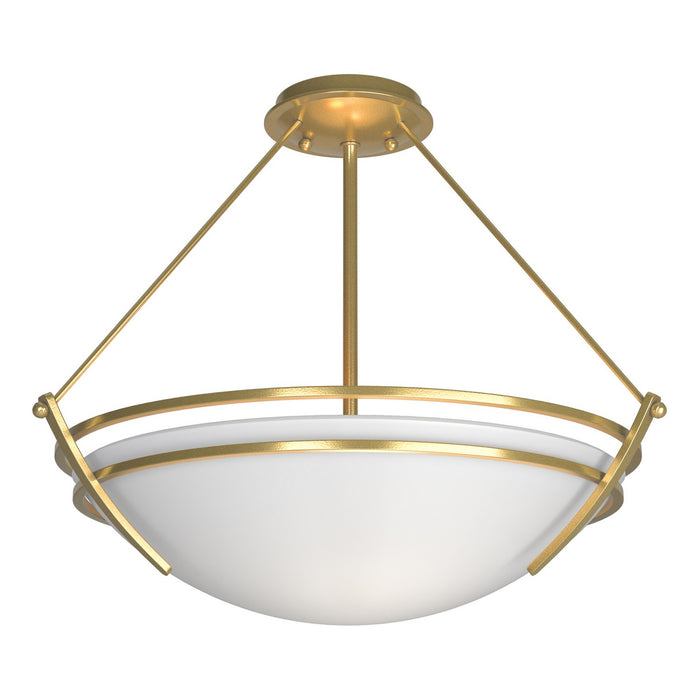 Hubbardton Forge 124432-SKT-86-GG0020 Three Light Semi Flush Mount, Modern Brass