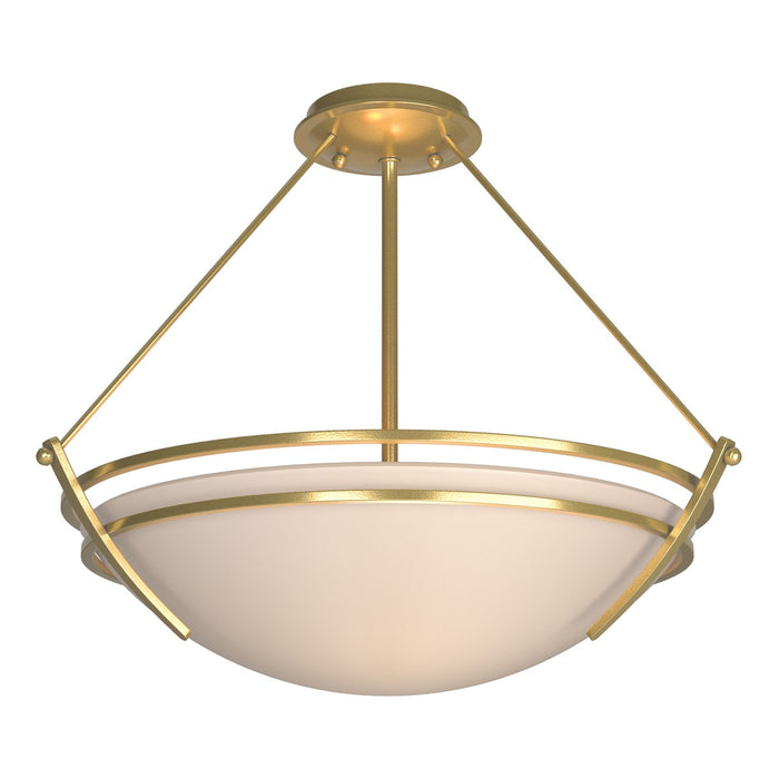 Hubbardton Forge 124432-SKT-86-SS0020 Three Light Semi Flush Mount, Modern Brass