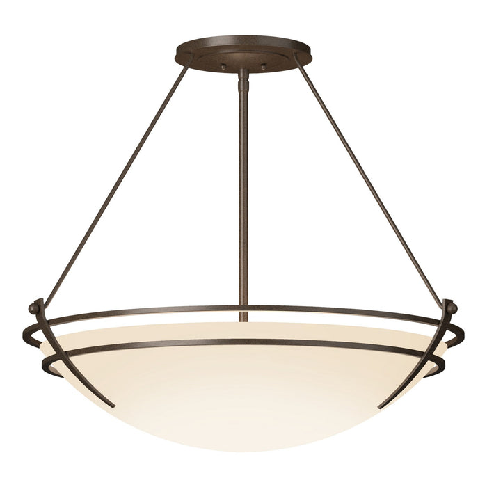 Hubbardton Forge 124442-SKT-05-GG0054 Three Light Semi-Flush Mount, Bronze