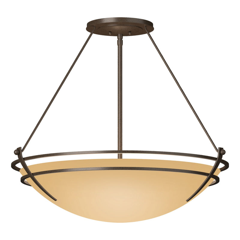 Hubbardton Forge 124442-SKT-05-SS0054 Three Light Semi-Flush Mount, Bronze