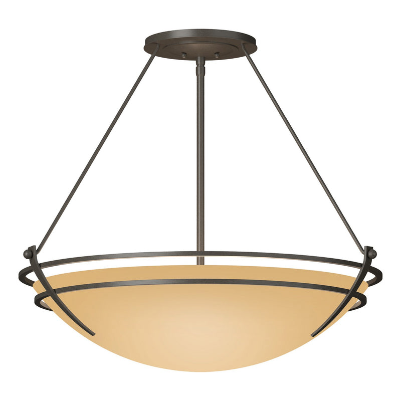 Hubbardton Forge 124442-SKT-07-SS0054 Three Light Semi-Flush Mount, Dark Smoke