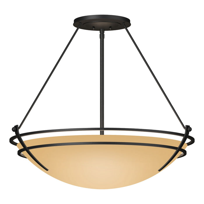 Hubbardton Forge 124442-SKT-10-SS0054 Three Light Semi-Flush Mount, Black