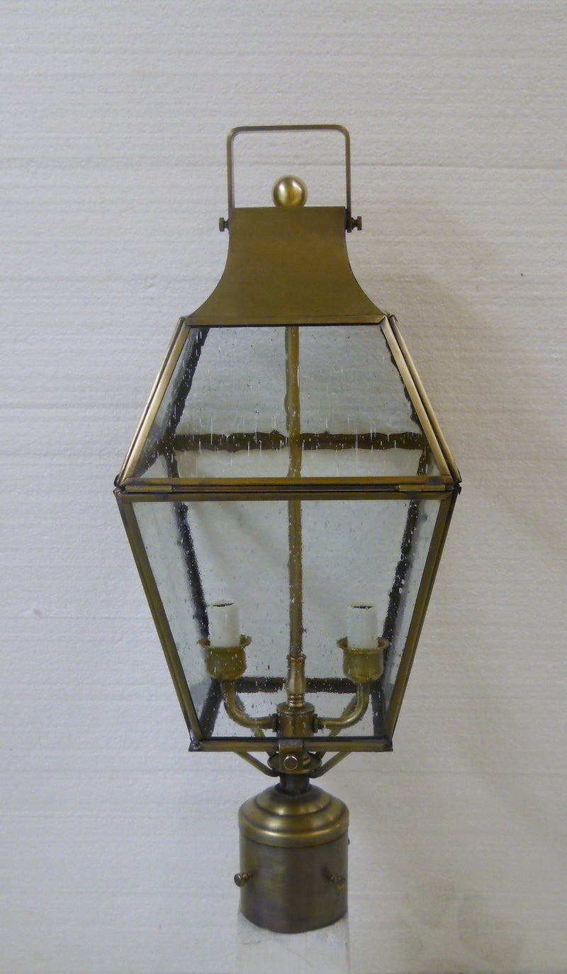 Genie House 53822ABC Two Light Post Mount, Antique Brass