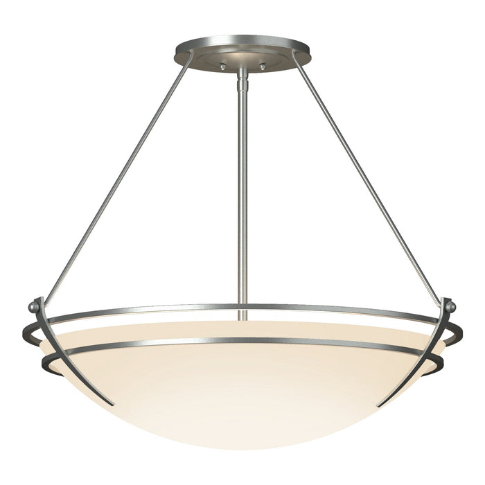 Hubbardton Forge 124442-SKT-82-GG0054 Three Light Semi-Flush Mount, Vintage Platinum