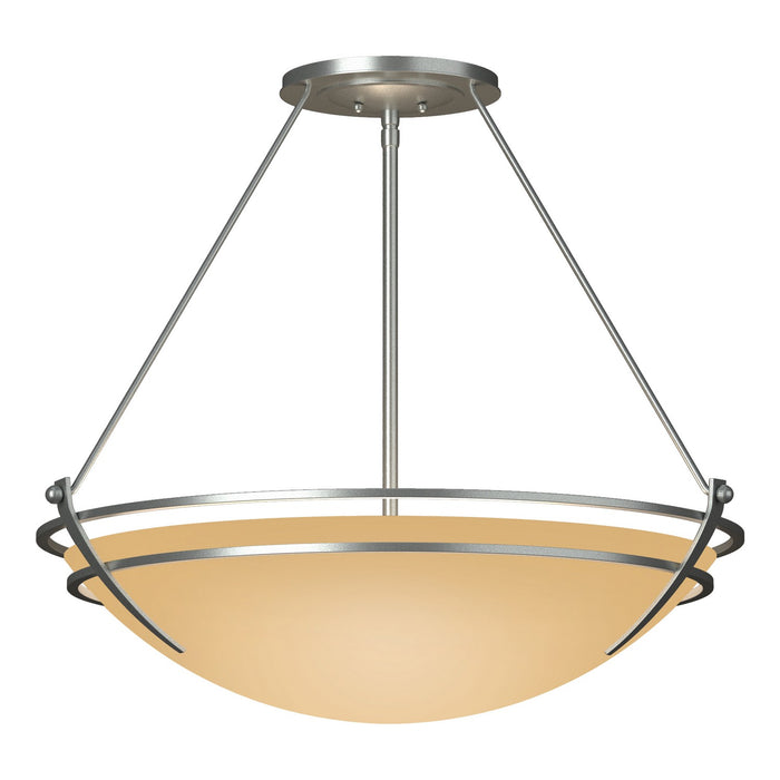 Hubbardton Forge 124442-SKT-82-SS0054 Three Light Semi-Flush Mount, Vintage Platinum