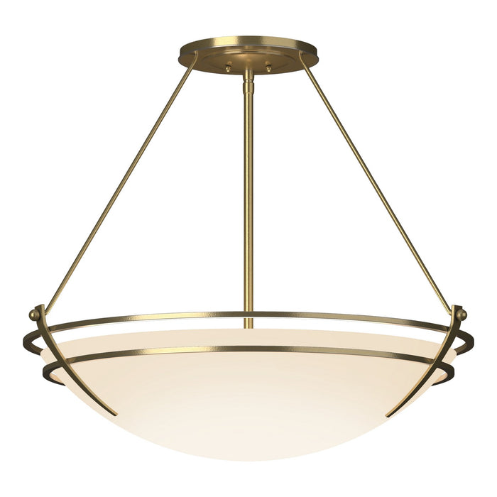 Hubbardton Forge 124442-SKT-86-GG0054 Three Light Semi Flush Mount, Modern Brass