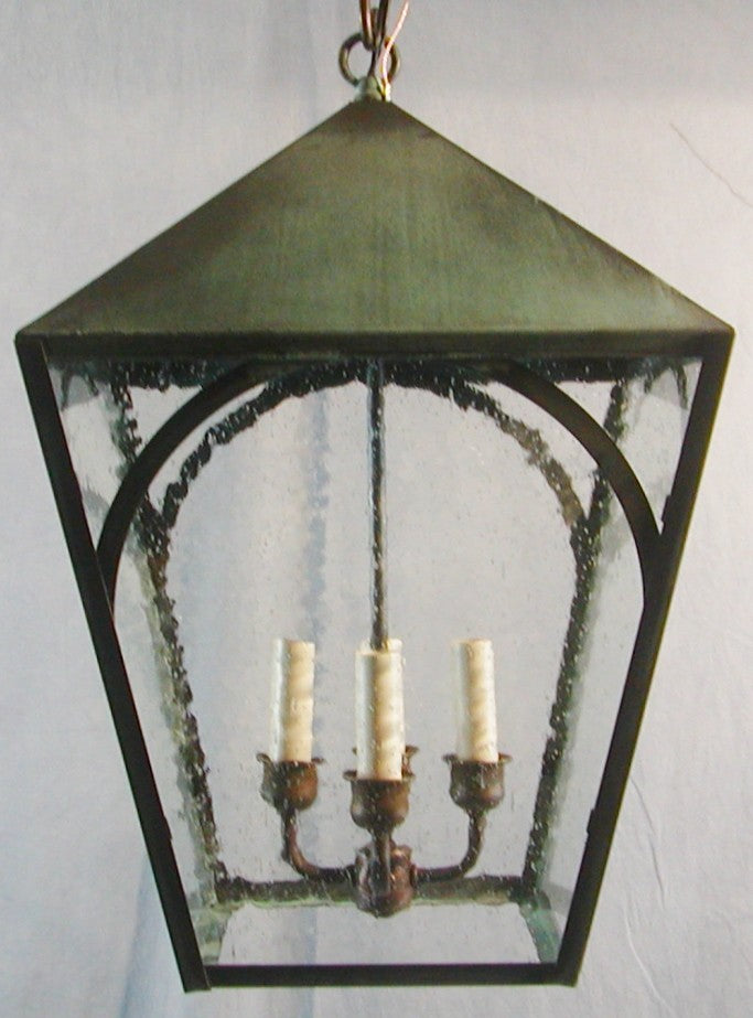 Genie House AR30623VGSS Four Light Pendant, Verdi Green