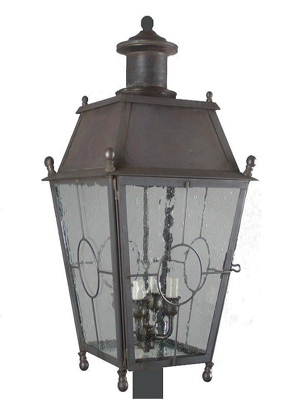 Genie House FA47312DBSS Three Light Post Mount, Dark Brass