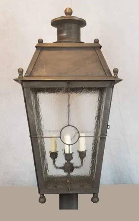 Genie House FA47322DBS Four Light Post Mount, Dark Brass
