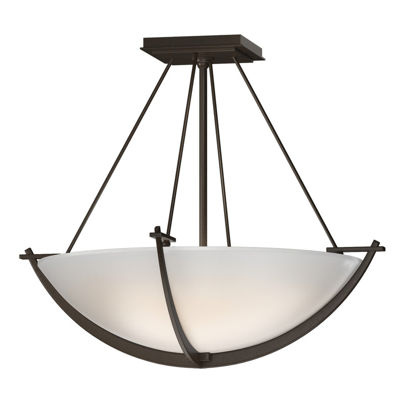 Hubbardton Forge 124555-SKT-05-GG0020 Three Light Semi-Flush Mount, Bronze
