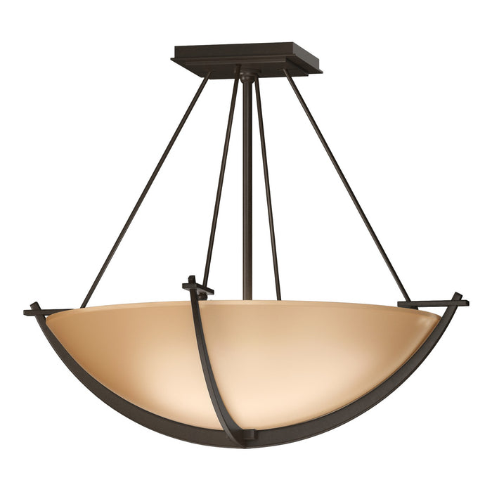 Hubbardton Forge 124555-SKT-05-SS0020 Three Light Semi-Flush Mount, Bronze