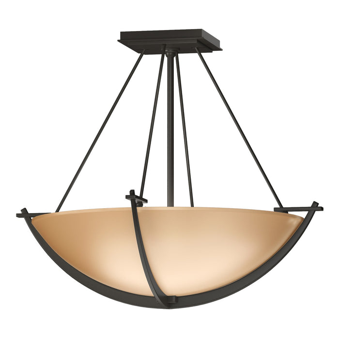 Hubbardton Forge 124555-SKT-07-SS0020 Three Light Semi-Flush Mount, Dark Smoke