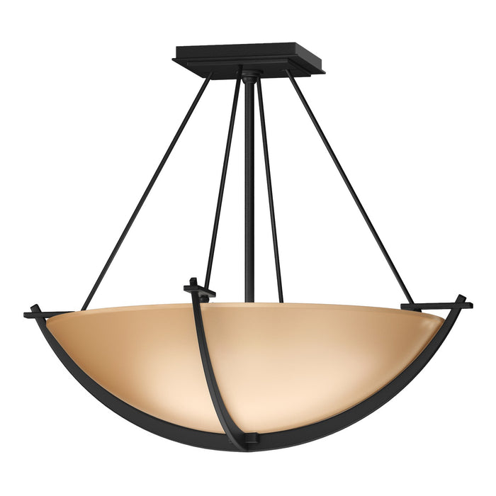 Hubbardton Forge 124555-SKT-10-SS0020 Three Light Semi-Flush Mount, Black