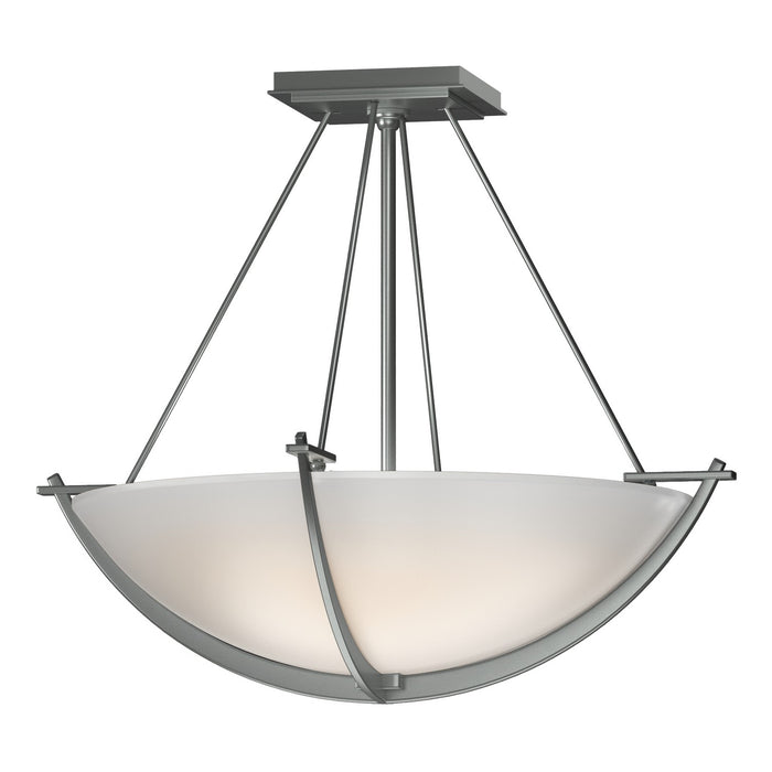 Hubbardton Forge 124555-SKT-82-GG0020 Three Light Semi-Flush Mount, Vintage Platinum