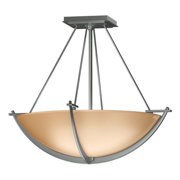 Hubbardton Forge 124555-SKT-82-SS0020 Three Light Semi-Flush Mount, Vintage Platinum