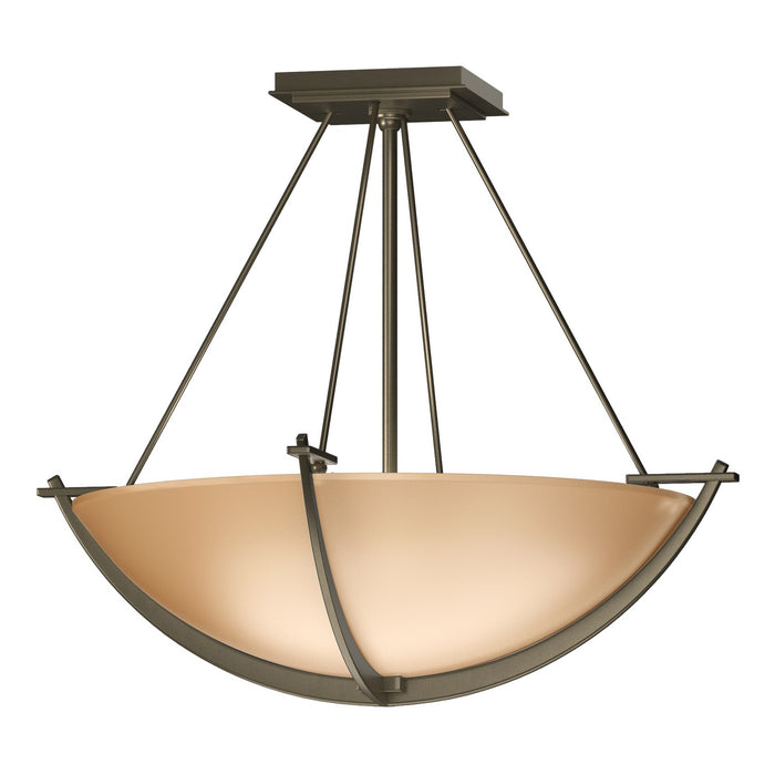 Hubbardton Forge 124555-SKT-84-SS0020 Three Light Semi-Flush Mount, Soft Gold