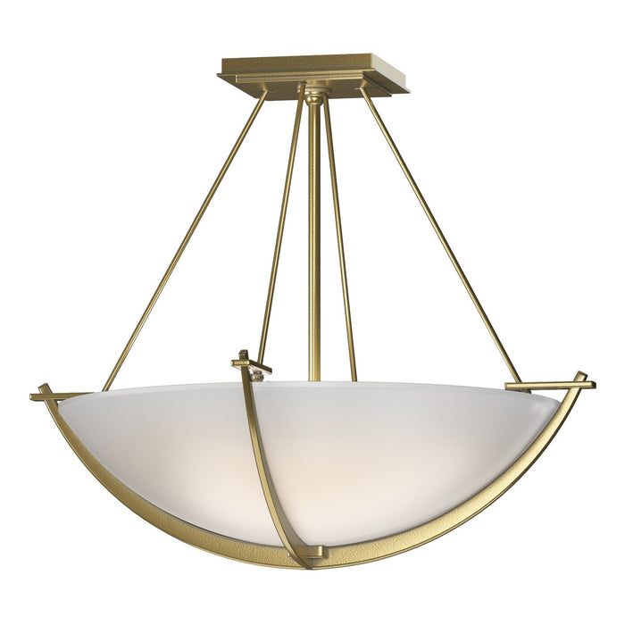 Hubbardton Forge 124555-SKT-86-GG0020 Three Light Semi Flush Mount, Modern Brass