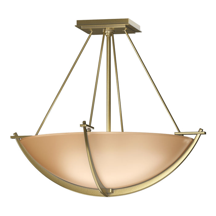 Hubbardton Forge 124555-SKT-86-SS0020 Three Light Semi Flush Mount, Modern Brass