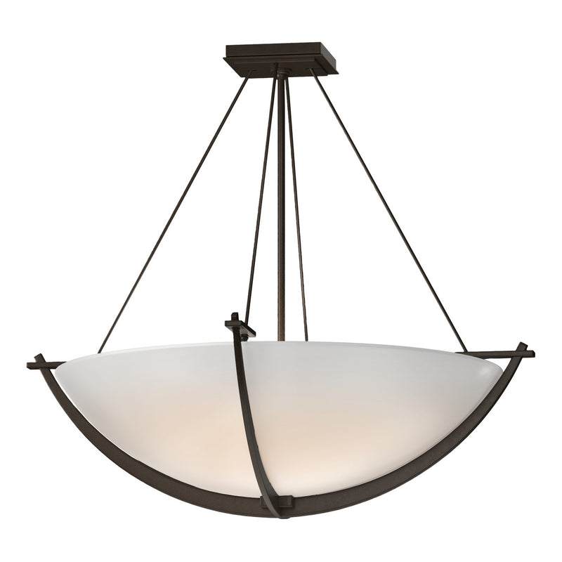 Hubbardton Forge 124560-SKT-05-GG0054 Three Light Semi-Flush Mount, Bronze