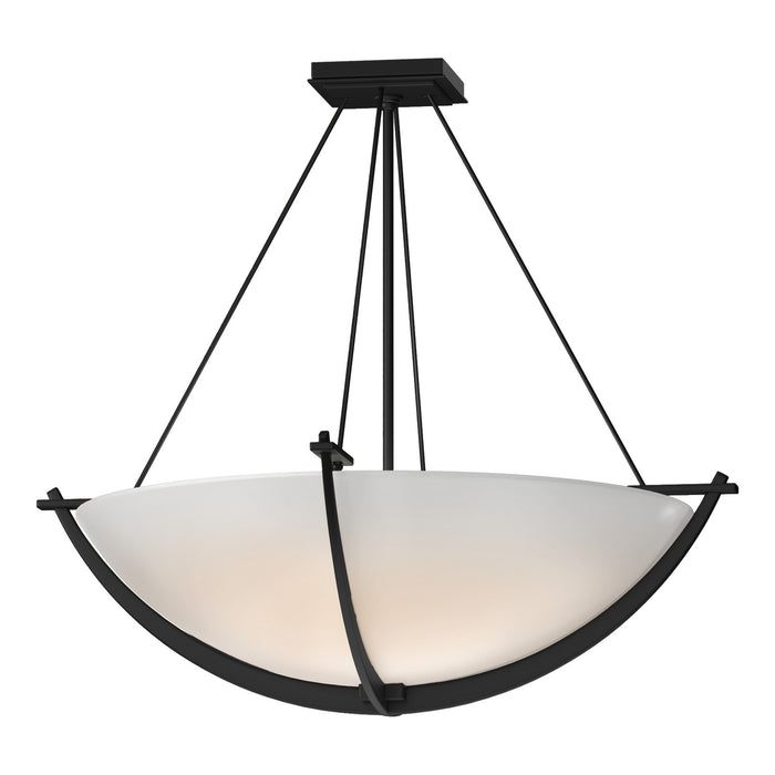 Hubbardton Forge 124560-SKT-10-GG0054 Three Light Semi-Flush Mount, Black
