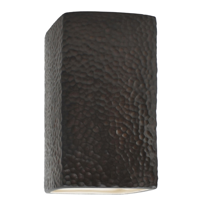 Justice Designs CER-0955W-HMIR-LED1-1000 LED Lantern, Hammered Iron