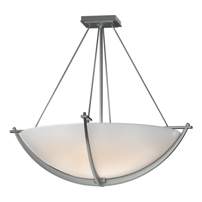 Hubbardton Forge 124560-SKT-82-GG0054 Three Light Semi-Flush Mount, Vintage Platinum