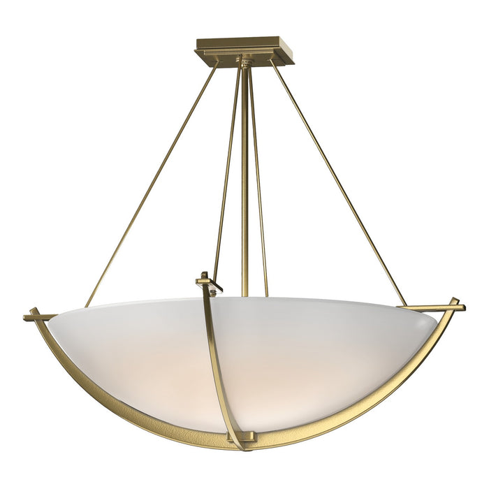 Hubbardton Forge 124560-SKT-86-GG0054 Three Light Semi Flush Mount, Modern Brass