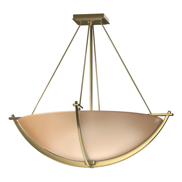 Hubbardton Forge 124560-SKT-86-SS0054 Three Light Semi Flush Mount, Modern Brass