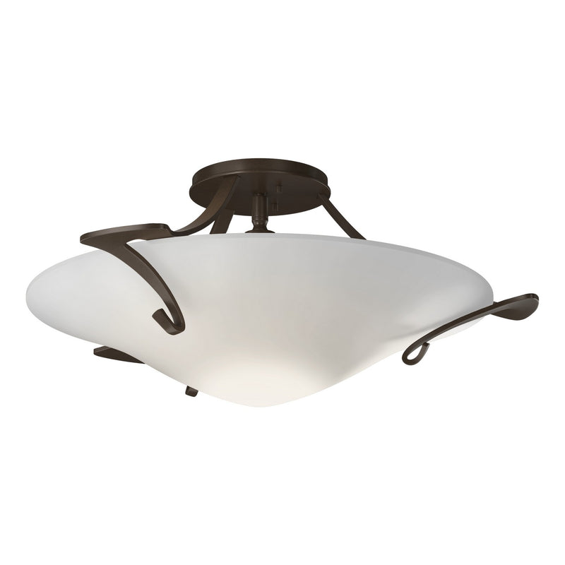 Hubbardton Forge 124710-SKT-05-GG0243 One Light Semi-Flush Mount, Bronze