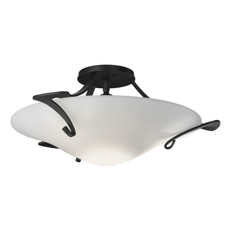 Hubbardton Forge 124710-SKT-10-GG0243 One Light Semi-Flush Mount, Black