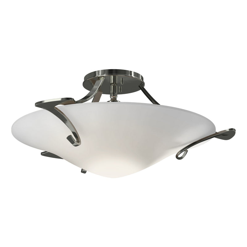 Hubbardton Forge 124710-SKT-85-GG0243 One Light Semi-Flush Mount, Sterling