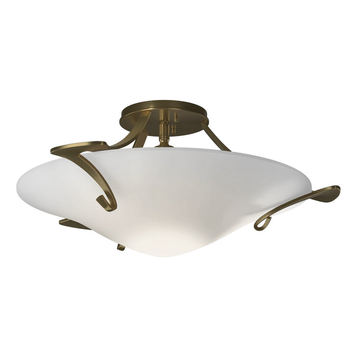 Hubbardton Forge 124710-SKT-86-GG0243 One Light Semi-Flush Mount, Modern Brass
