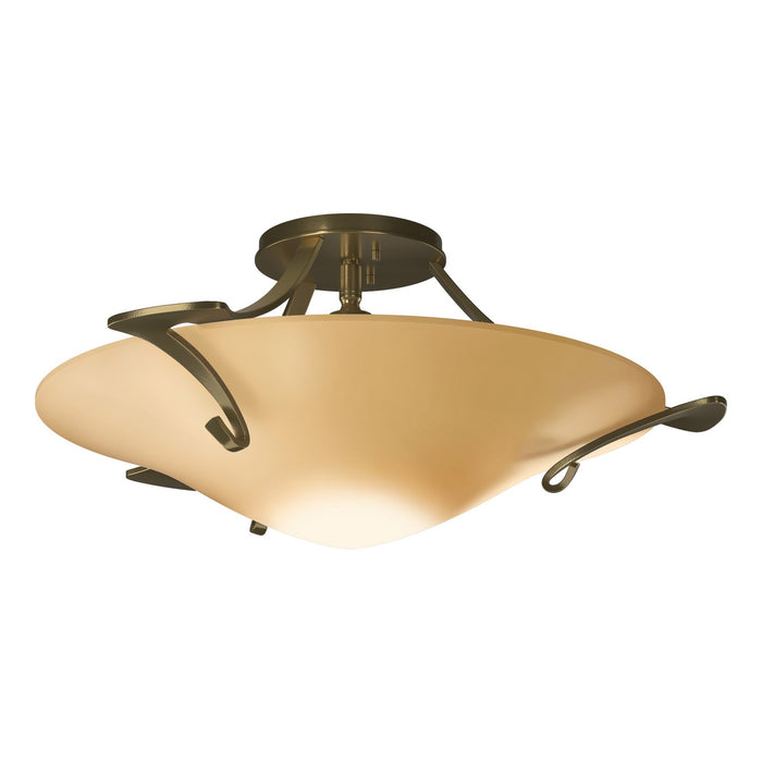 Hubbardton Forge 124710-SKT-86-SS0243 One Light Semi-Flush Mount, Modern Brass